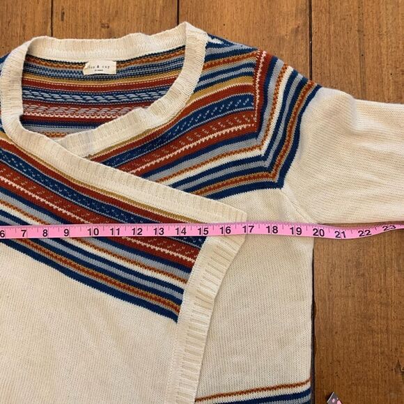 Tea & Cup Los Angeles Southwest Striped Fringe Cardigan OS - Picture 6 of 9